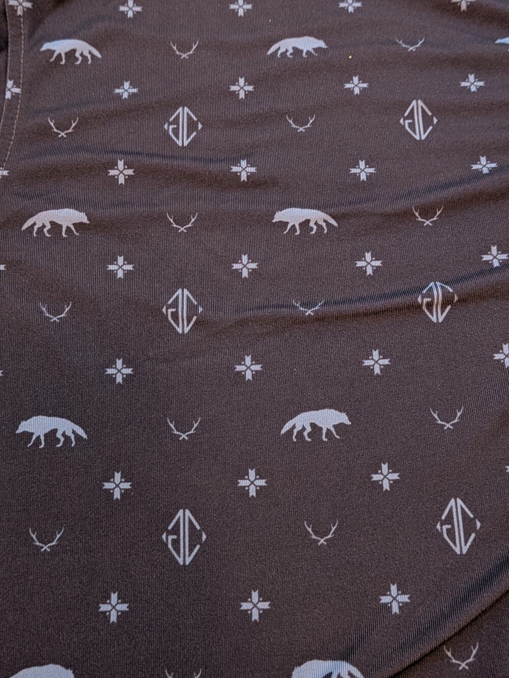 Mens Greyson Short Sleeved Polo Shirt Size Medium Wolf Animals Nature Print Flaw